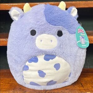 Squishmallows Bubba cow plush toy - Purple and Cream - NWT